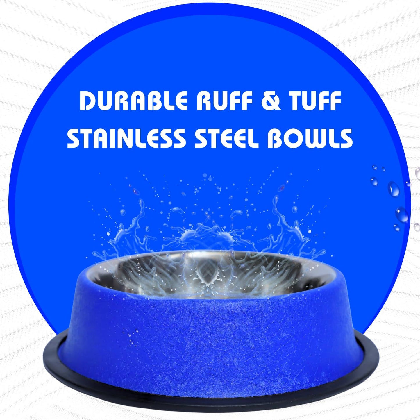 Pets Empire Stainless Steel Pets Bowl (700ml x 2, Blue Met)