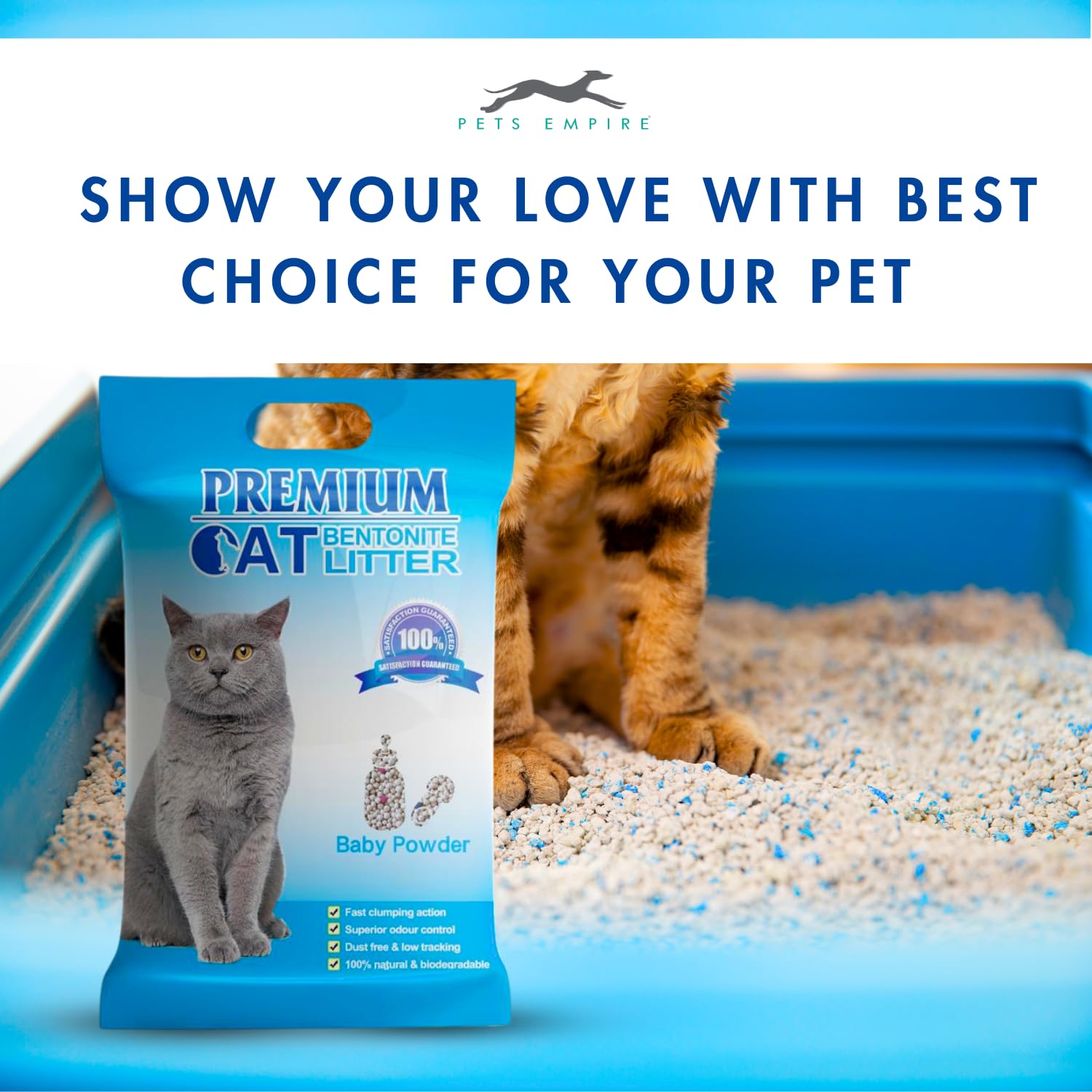 Pets Empire Premium Bentonite Baby Powder Cat Litter (5L/4kg)