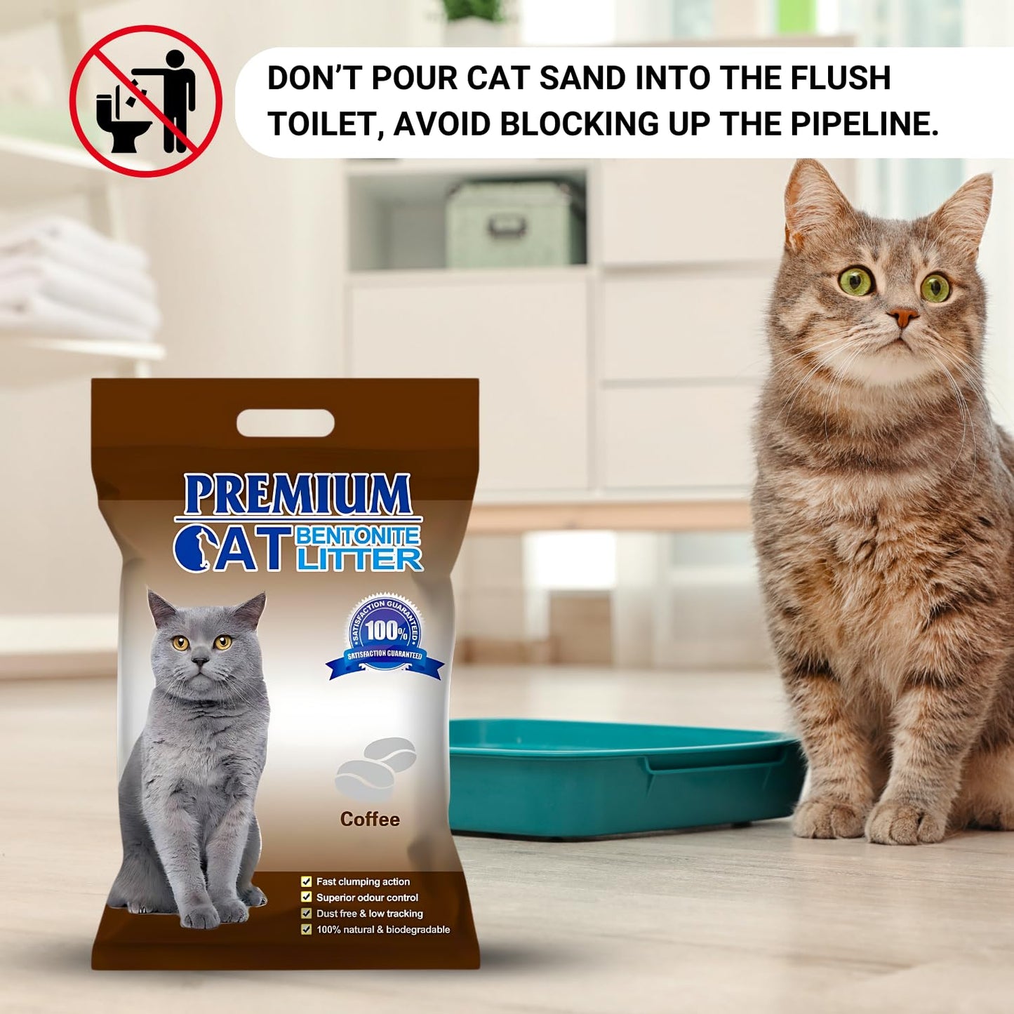 Pets Empire Premium Bentonite Cat Litter Coffee Fragrance 5L/4kg