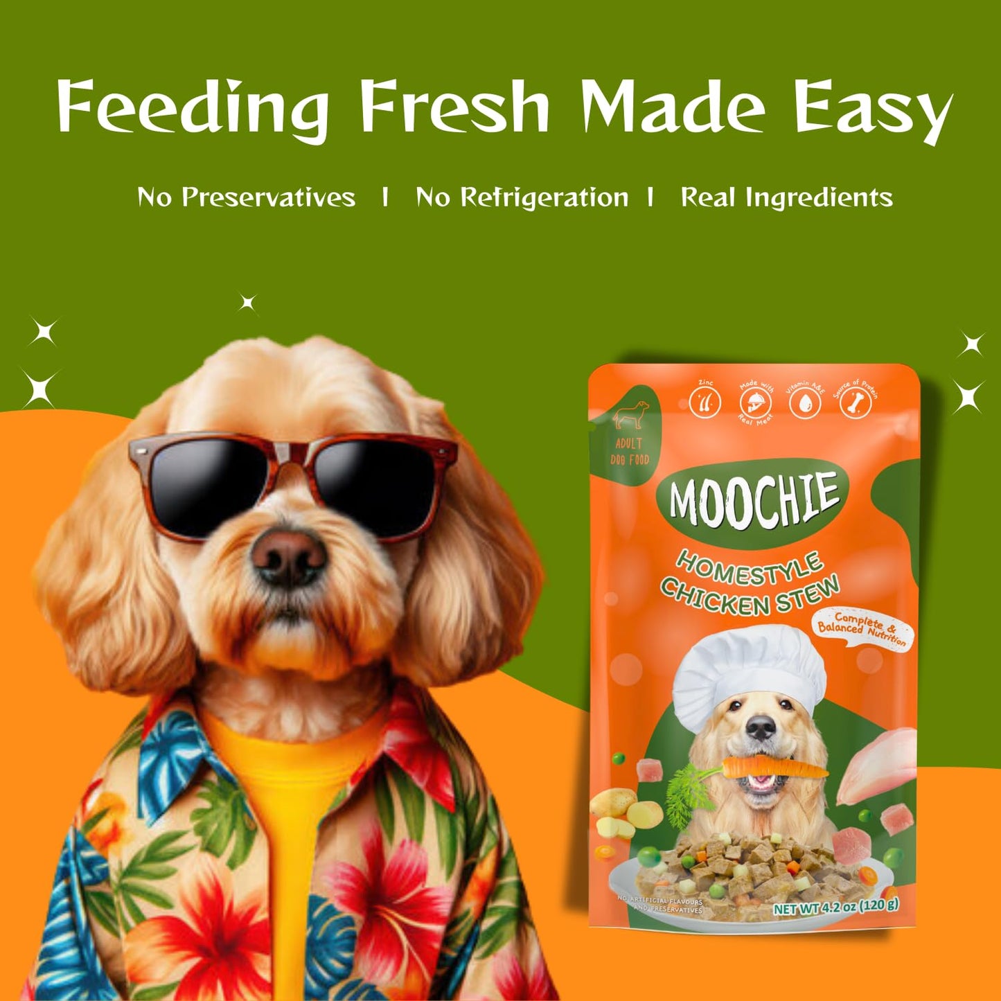 Moochie Chicken Stew Wet Dog Food – 120g | Healthy HomeStyle Meal for Dogs