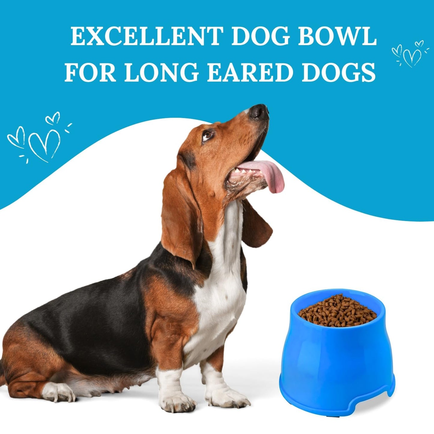 Pets Empire Long Eared Elevated Dog Bowl for Food & Water Bowl  600ml