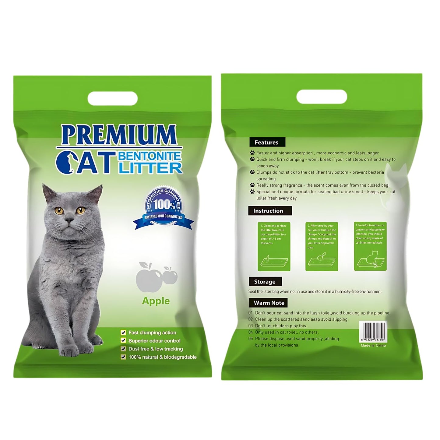 Pets Empire Premium Bentonite Cat Litter Apple Fragrance (5L/4kg)