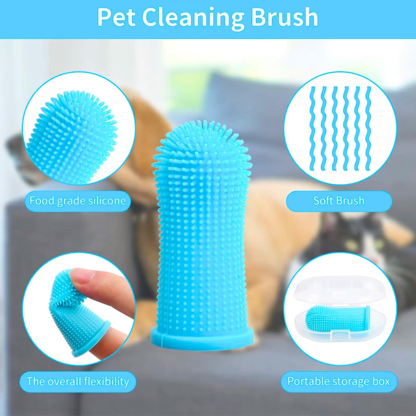 Pets Empire Silicone Finger Toothbrush for Dogs (2pc)