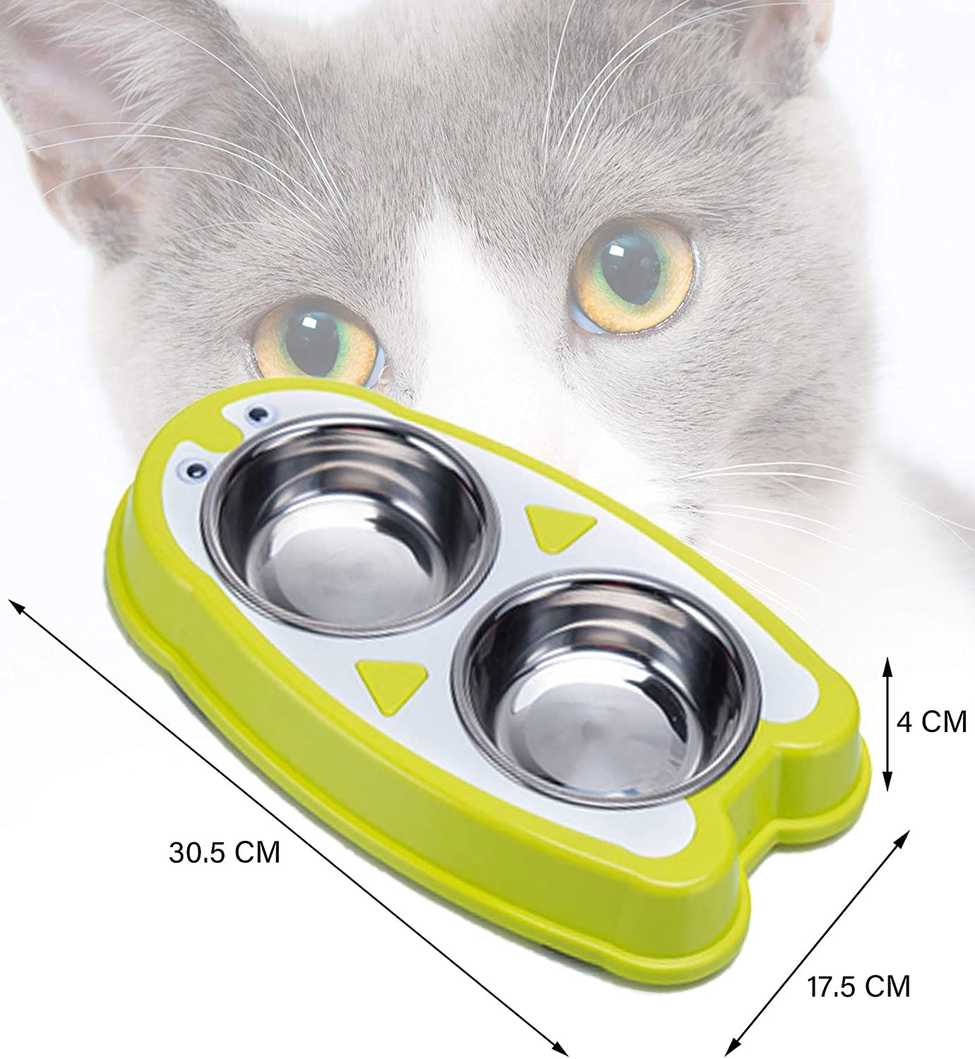 Pets Empire 2 in 1 Cute Funky Design Non Skid Plastic Diner  (2 x 150ml) Color May Vary