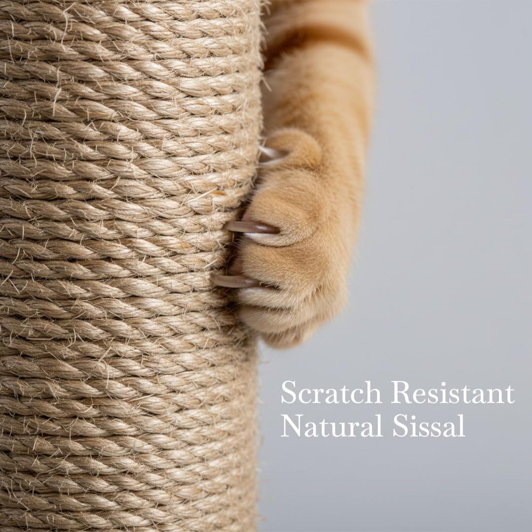PETS EMPIRE Wooden Cat Scratching Post with Sisal Rope