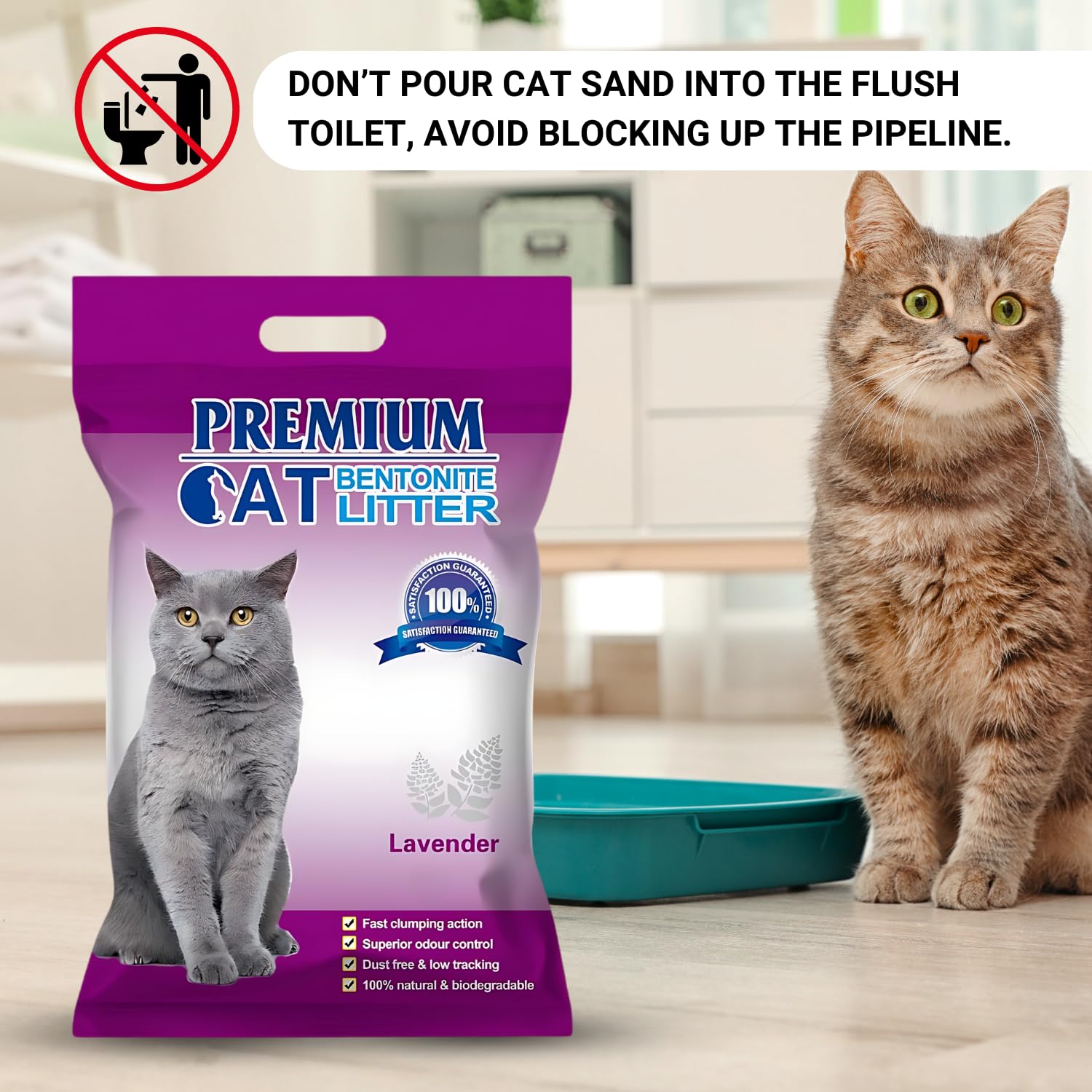 Pets Empire Premium Bentonite Cat Litter Lavender Fragrance (5L/4kg)
