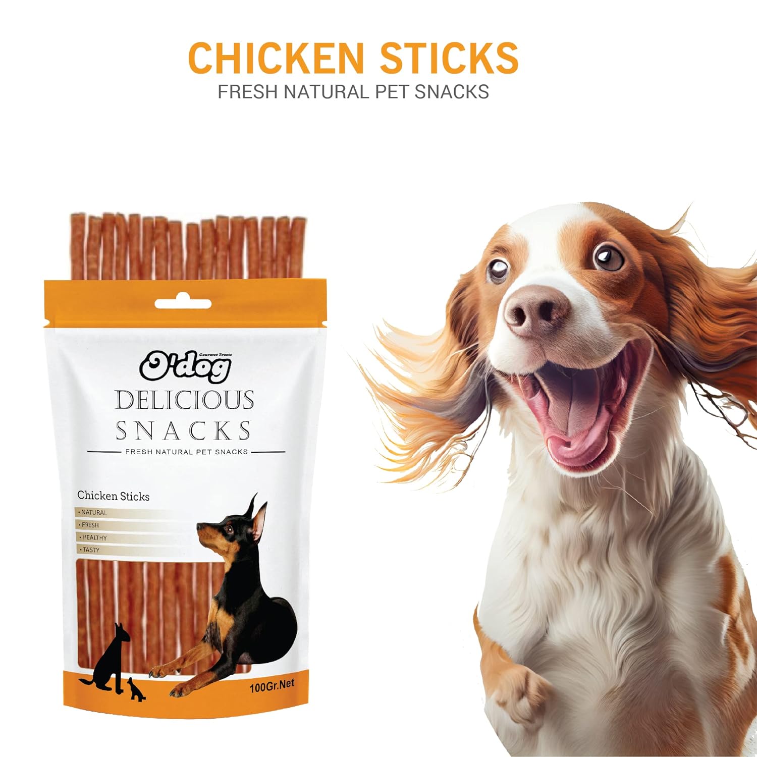O’Dog Delicious Fresh Natural Chicken Sticks Dog Treats (100g)