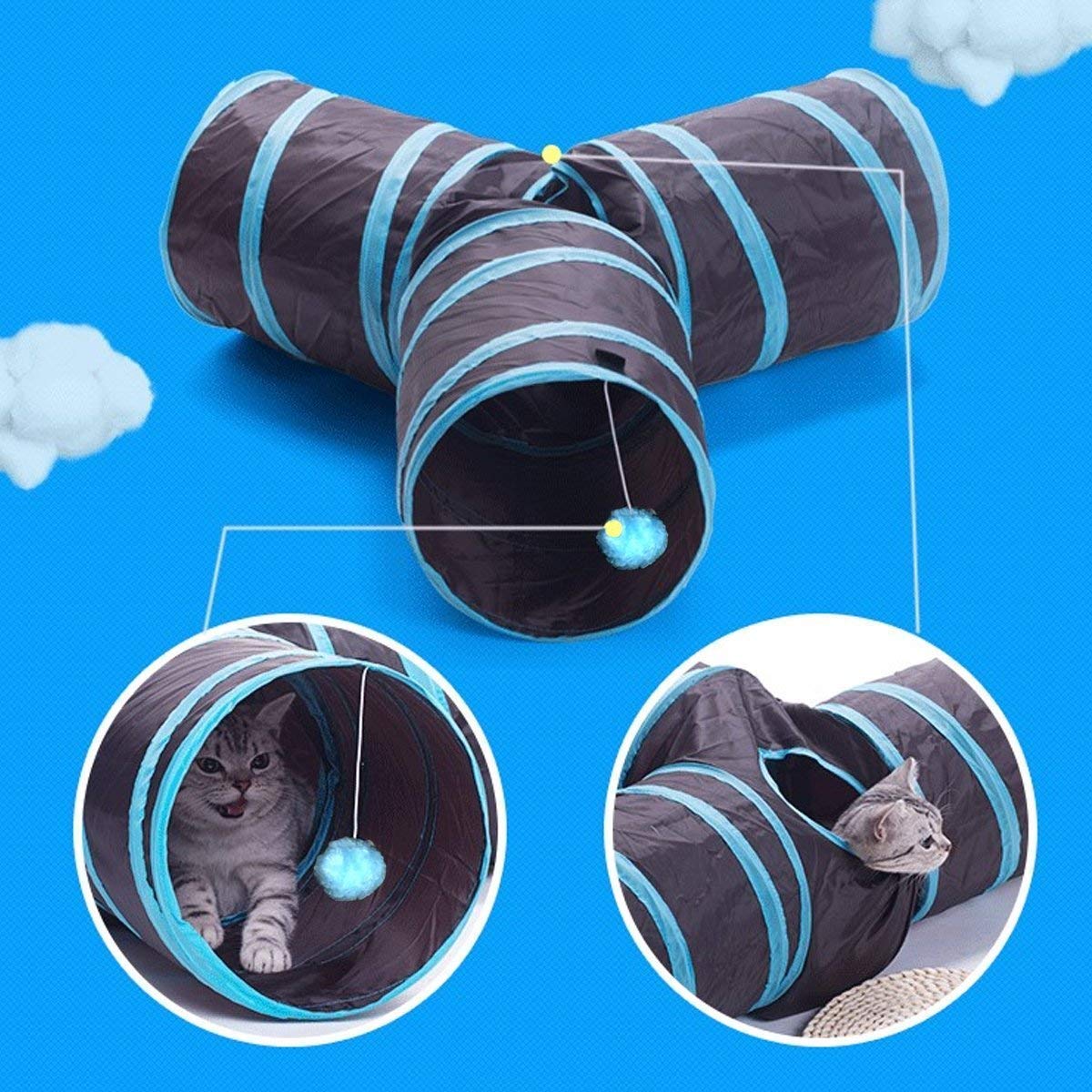 Pets Empire 3-Way Collapsible Cat Play Tunnel