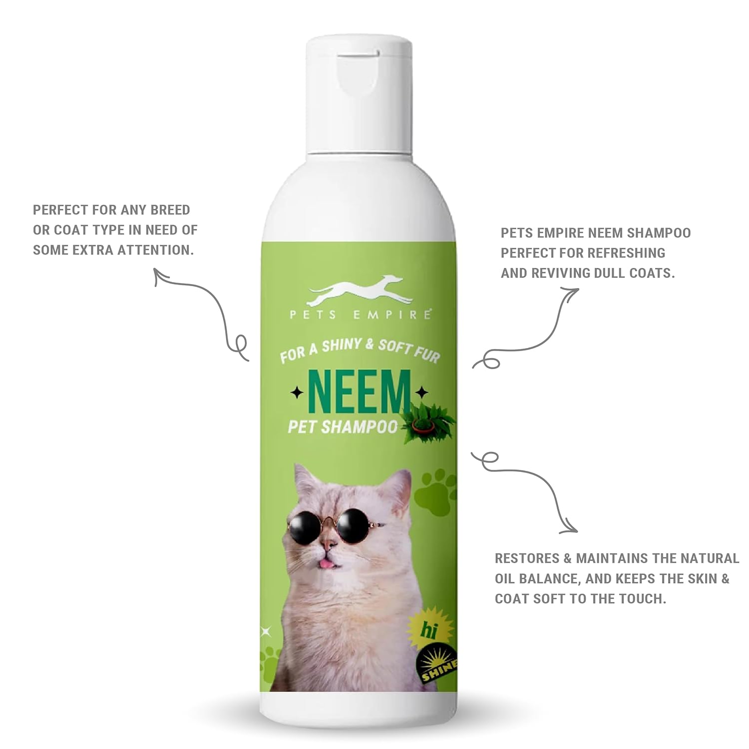 Pets Empire Neem Shampoo & Bath Brush Combo for Cats