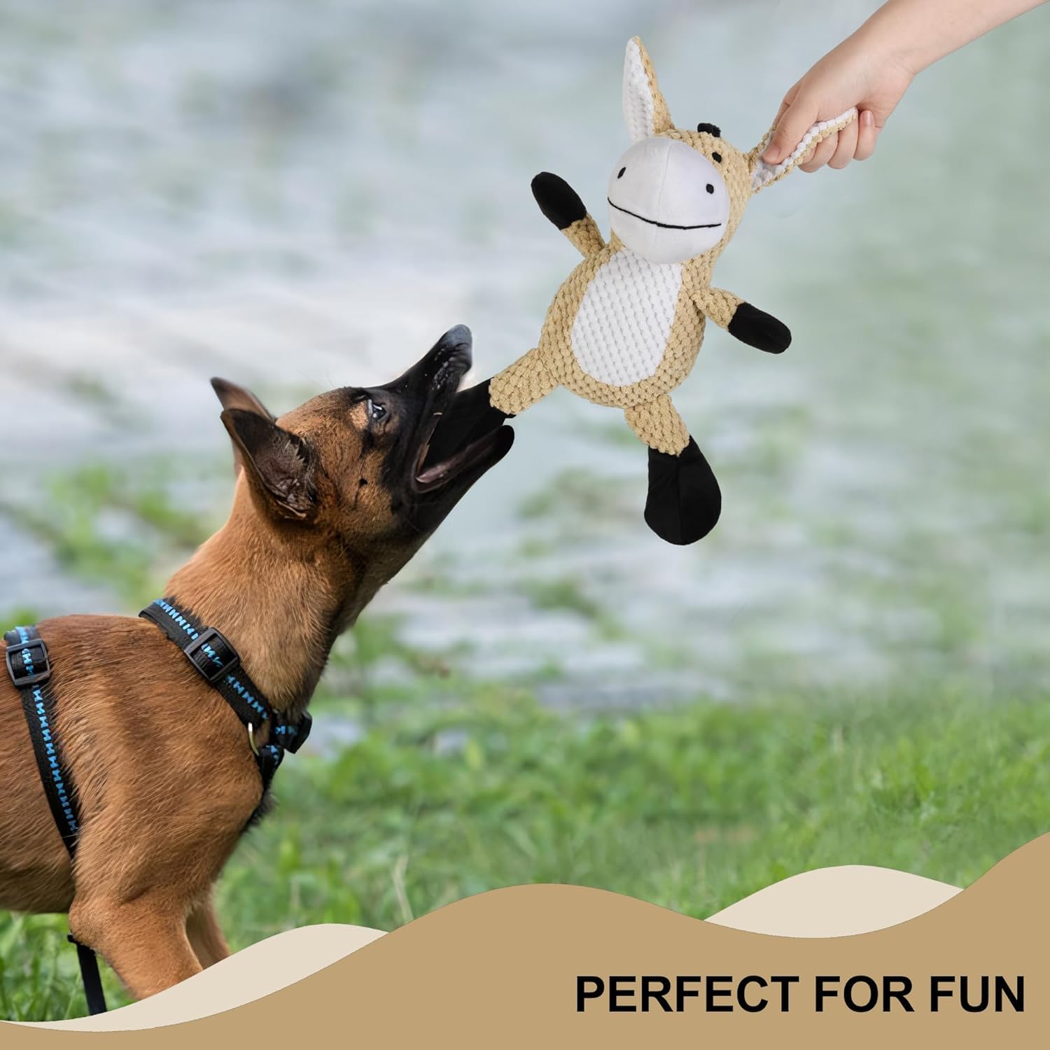PETS EMPIRE Donkey Squeaky Plush Soft Chew Toy for Dogs 1 Pc