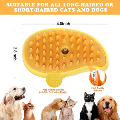 Pets Empire 3 in 1 Steam Pet Brush for Dogs & Cats