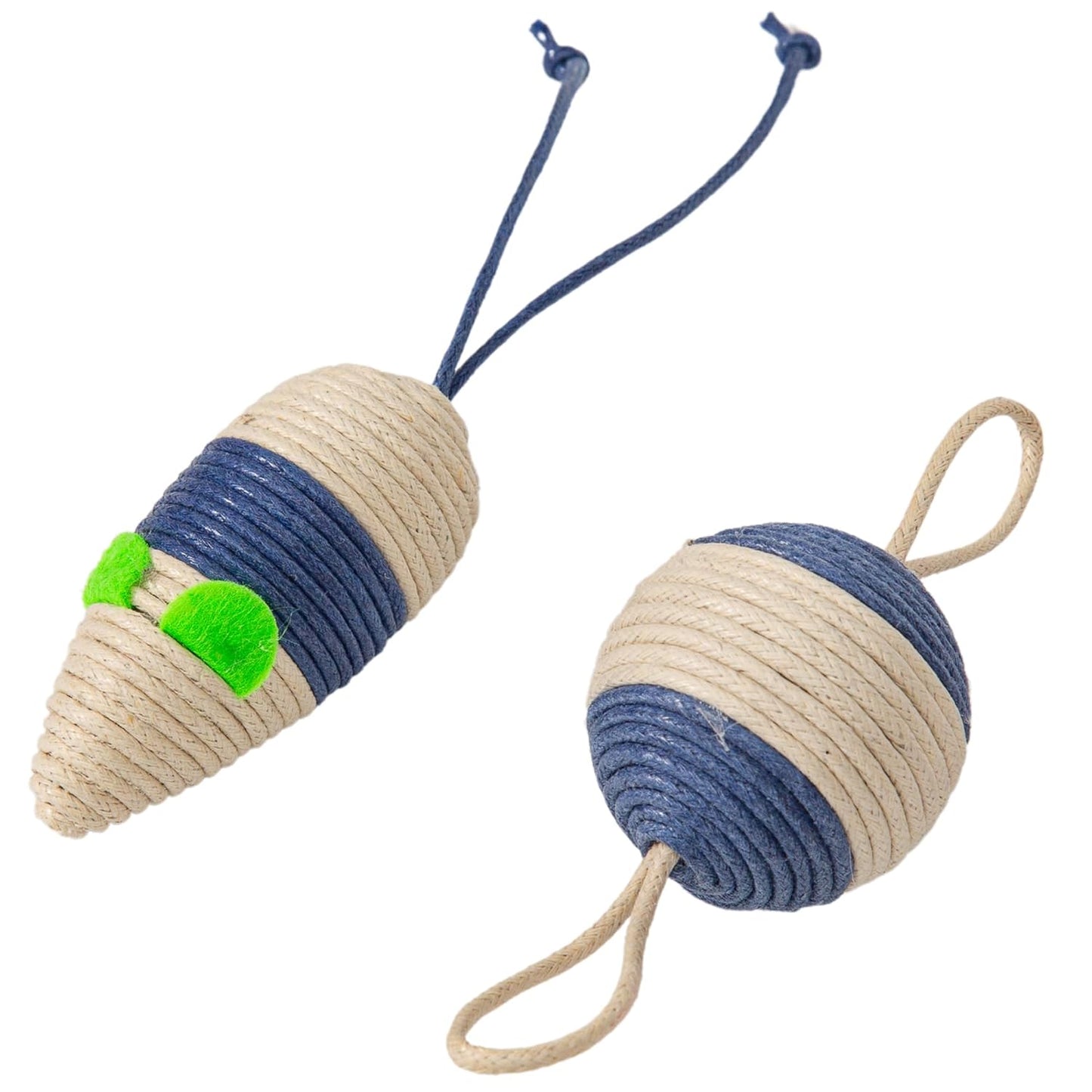 PETS EMPIRE Mouse & Ball Jute Cat Toy Combo for Playful Pouncing Pack of 2