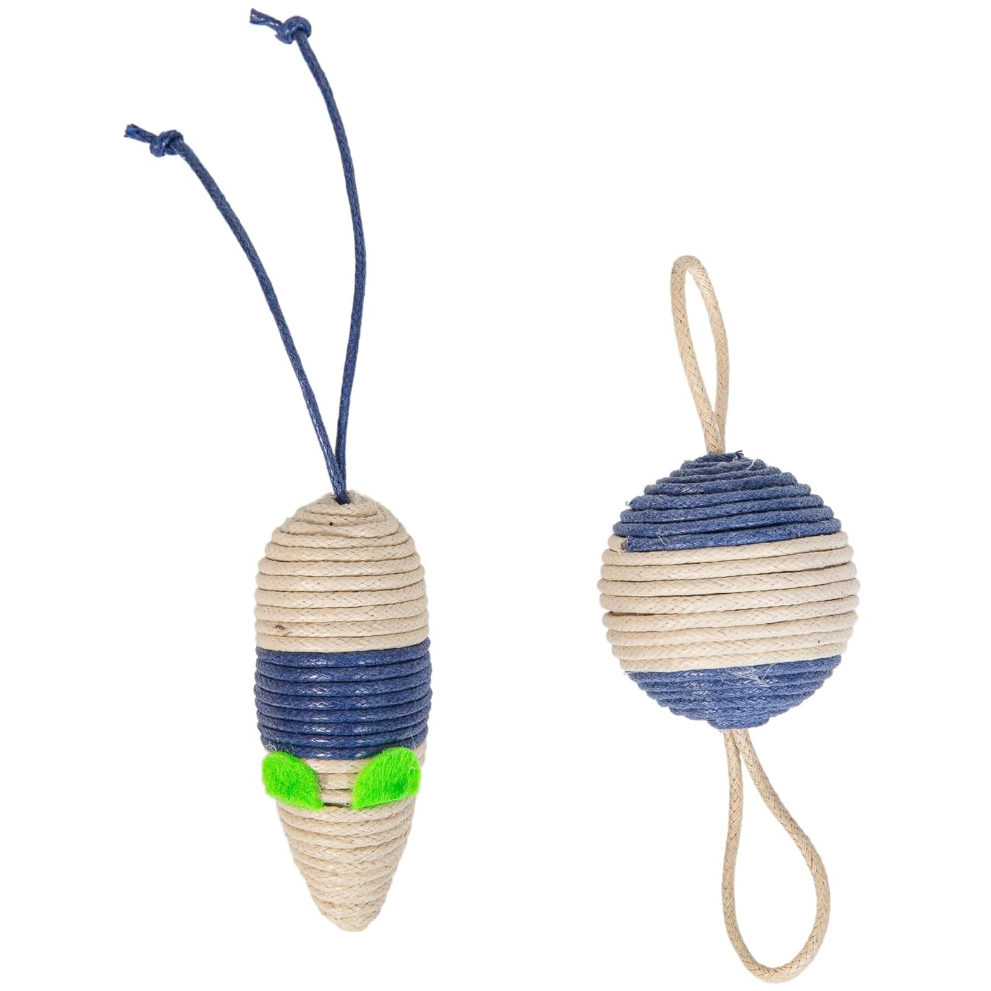 PETS EMPIRE Mouse & Ball Jute Cat Toy Combo for Playful Pouncing Pack of 2