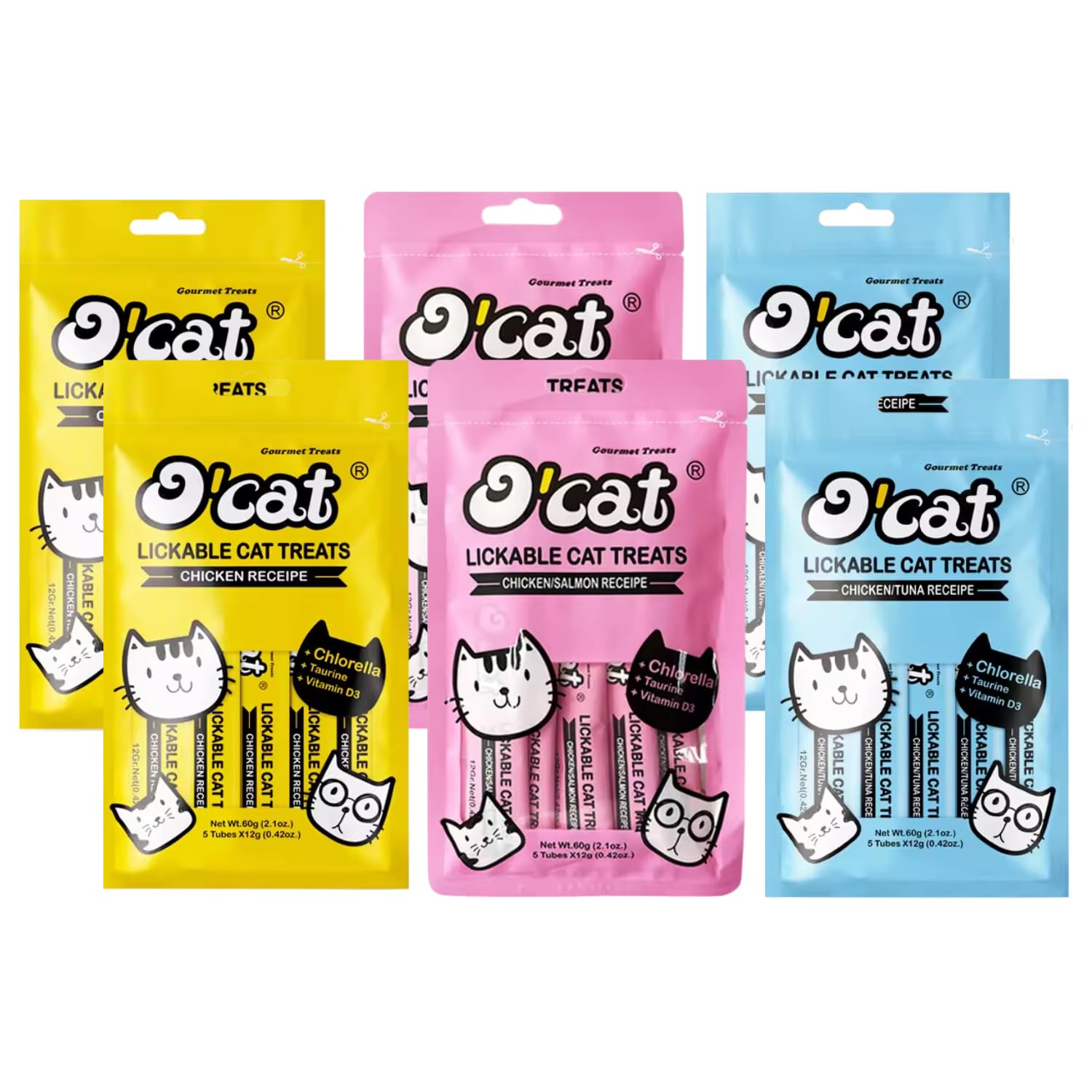 O'Cat Lickable Cat Treat (Pack of 6 x 5 Sticks)