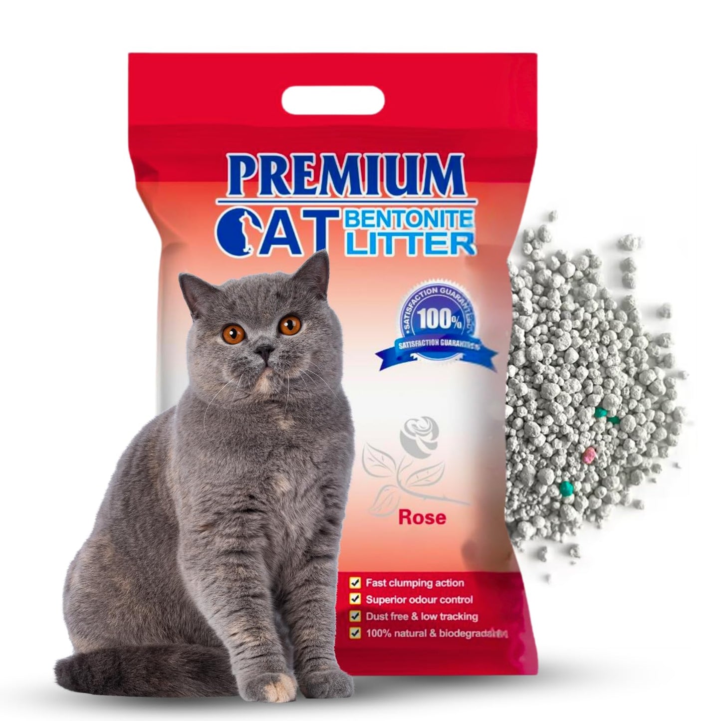 Pets Empire Premium Bentonite Cat Litter Rose Fragrance (5L/4kg)