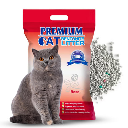 Pets Empire Premium Bentonite Cat Litter Rose Fragrance (5L/4kg)