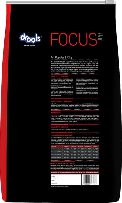 Drools Focus Premium Puppy Dry Dog Food, Chicken Flavor