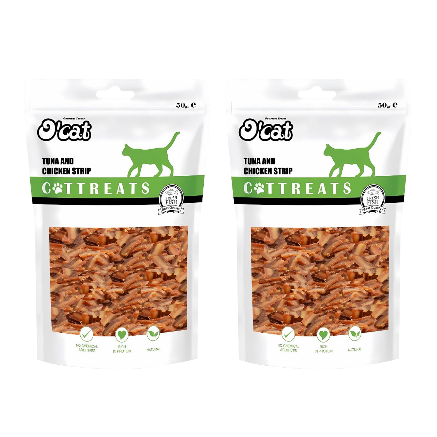 O'cat Dental & Training Cat Treats  (Tuna & Chicken) Pack of 2 x 50g
