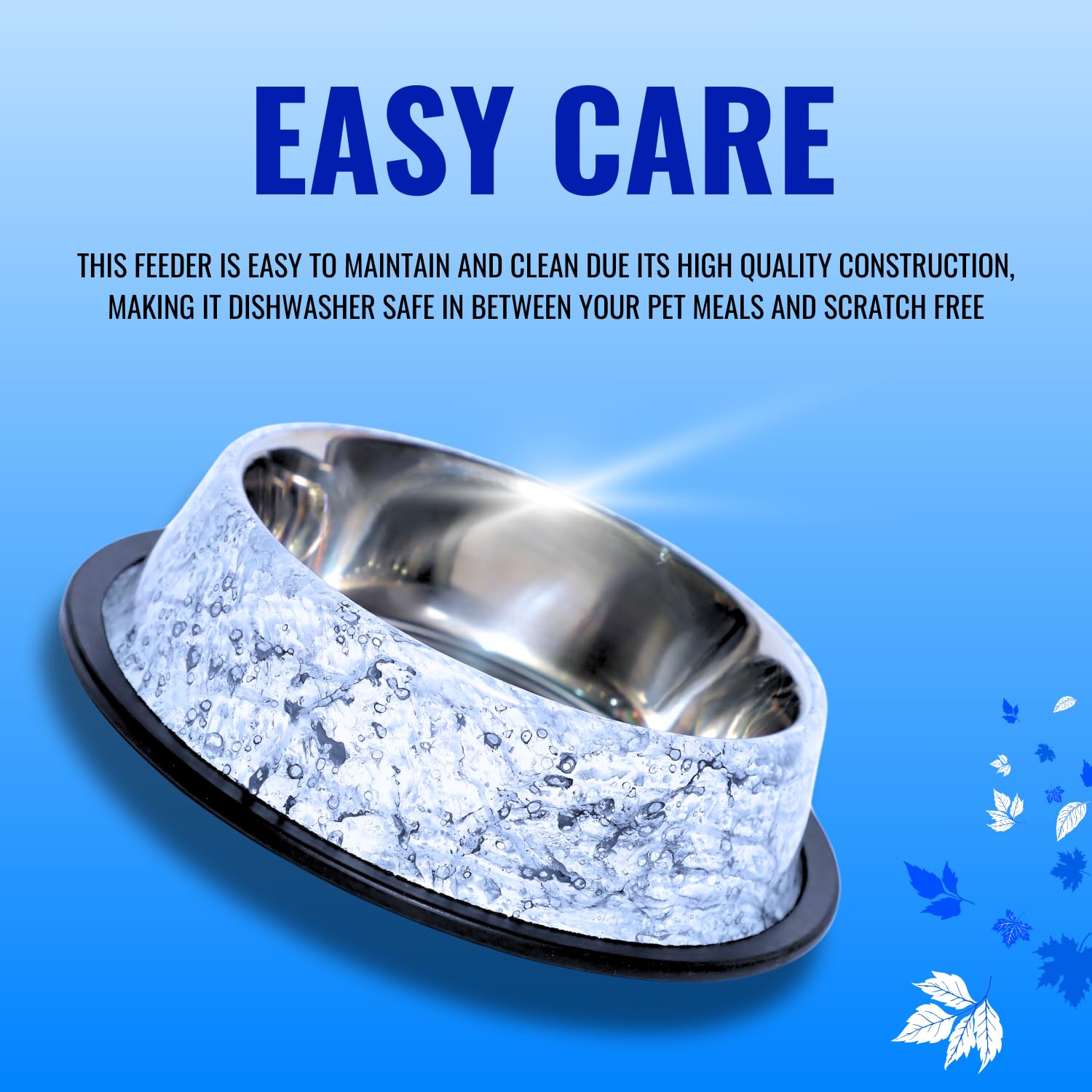 Pets Empire Stainless Steel Pets Bowl (700ml x 2, White & Red)