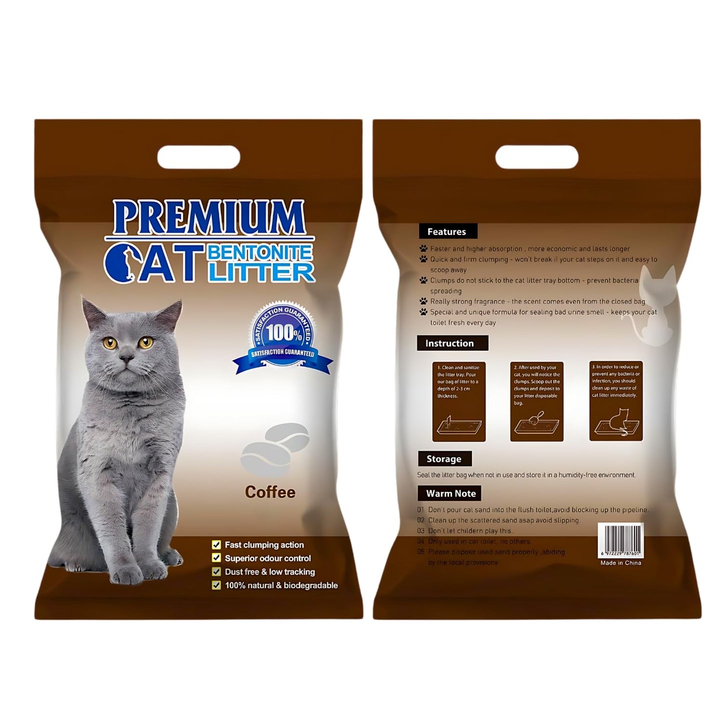 Pets Empire Premium Bentonite Cat Litter Coffee Fragrance 5L/4kg