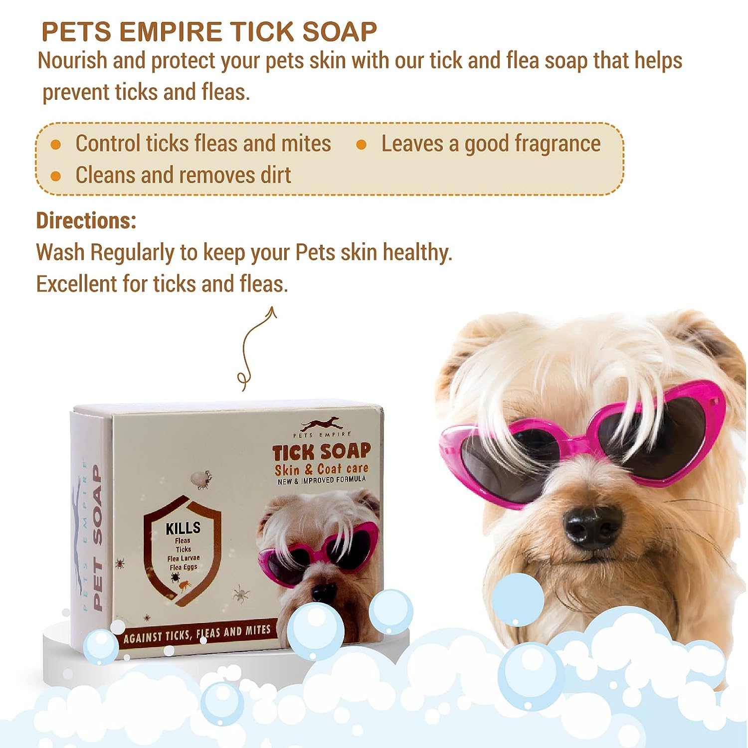Pets Empire Anti-Tick Soap for Dogs – Pack of 4 (100g Bars)