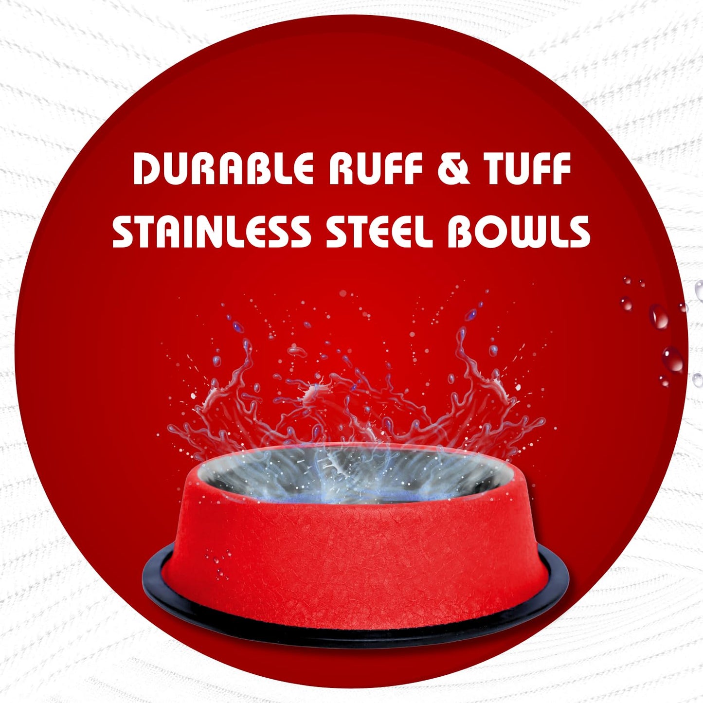 Pets Empire Stainless Steel Pets Bowl (700ml x 2, Red Met)