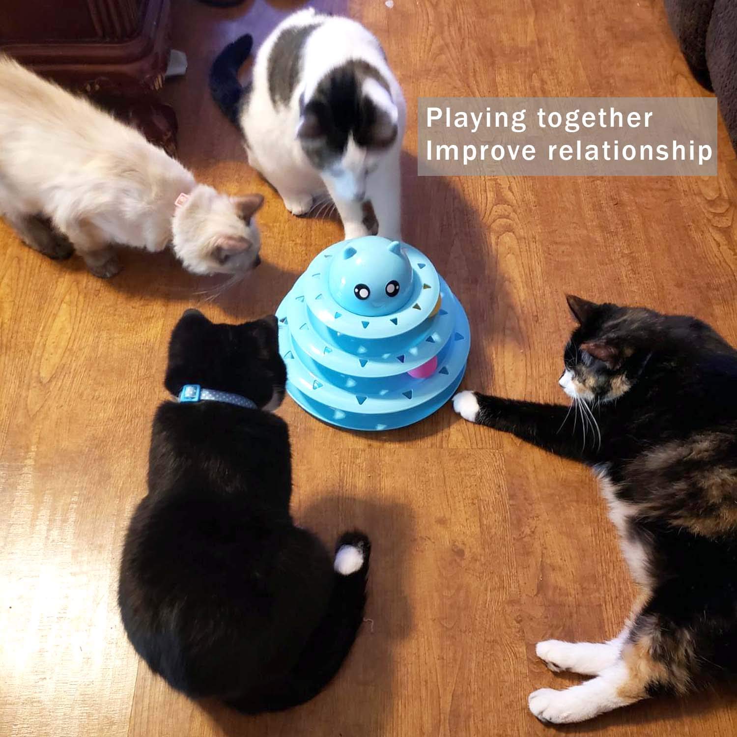 Pets Empire Cat Toy Roller, 3 Level Towers with Six Colorful Ball