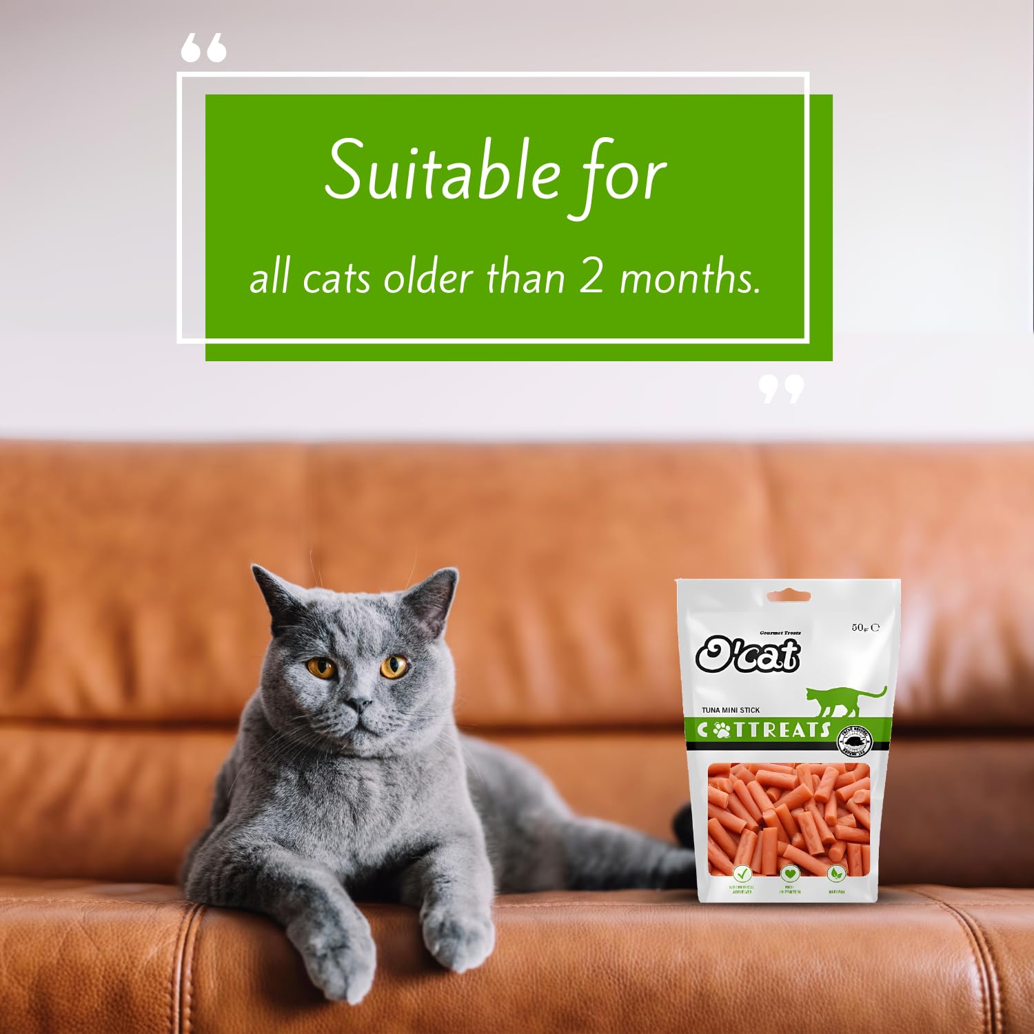 O'Cat Tuna Mini Stick Snacks 50 GMS (Pack of 2)