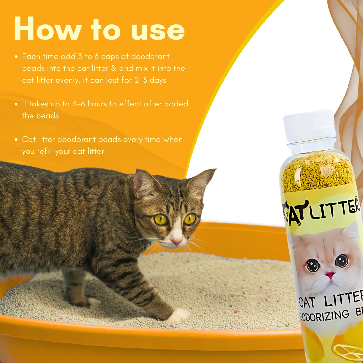 Pets Empire Cat Litter Deodorizing Beads with Lemon Fragrance (Pack of 2)