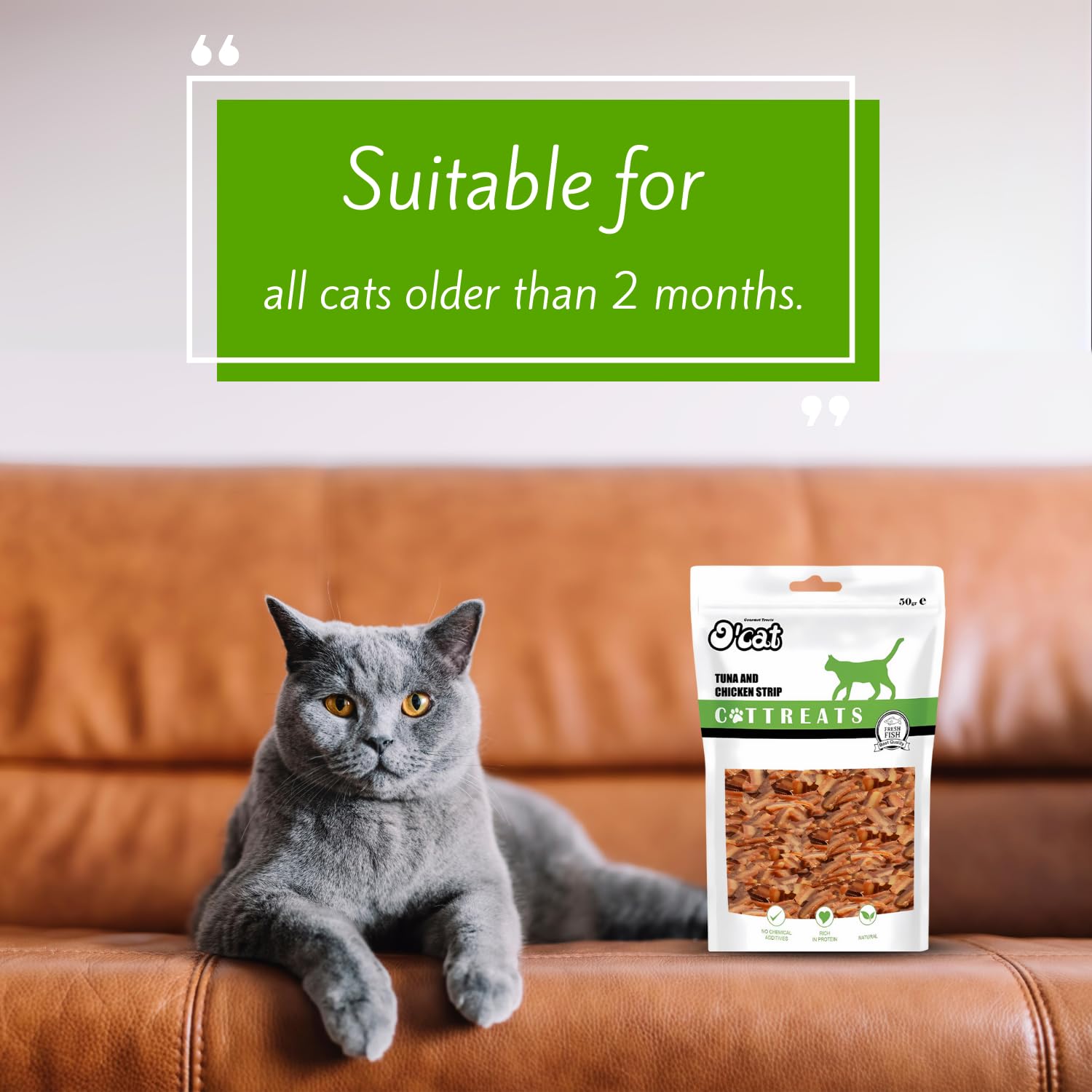 O'cat Dental & Training Cat Treats  (Tuna & Chicken) Pack of 2 x 50g