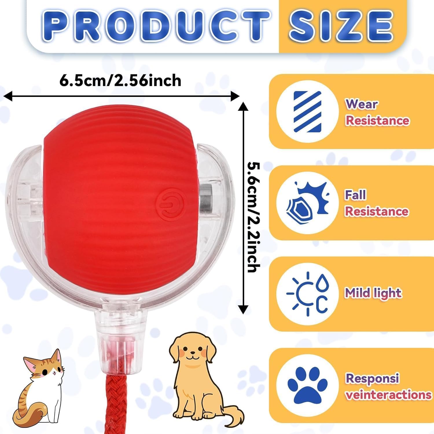 Pets Empire Interactive Smart Self Rolling Ball for Dogs & Cats