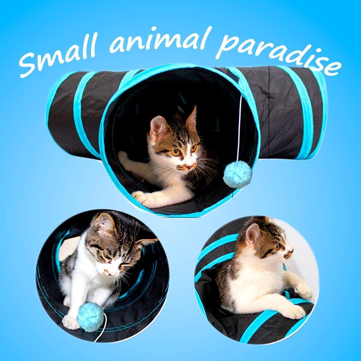 Pets Empire 3-Way Collapsible Cat Play Tunnel
