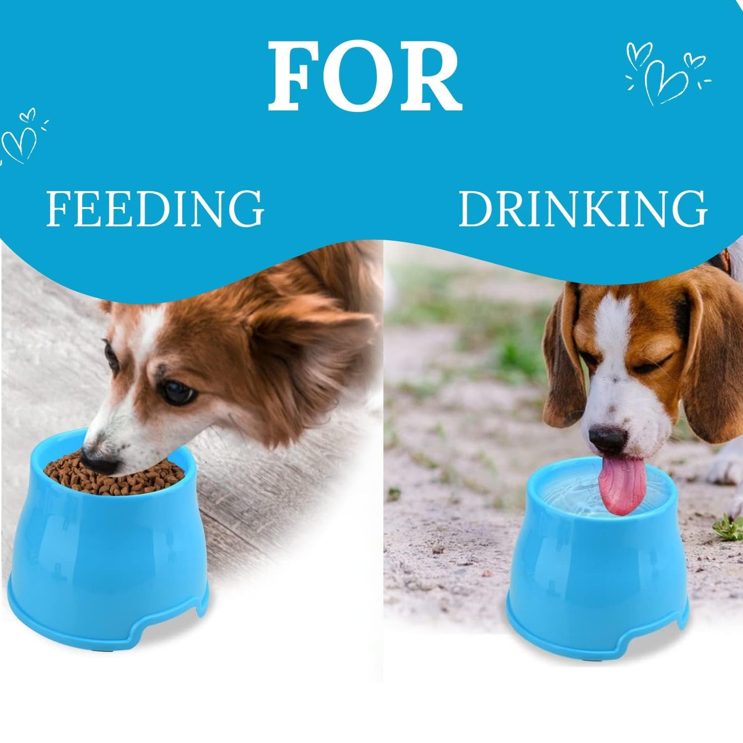 Pets Empire Long Eared Elevated Dog Bowl for Food & Water Bowl  600ml