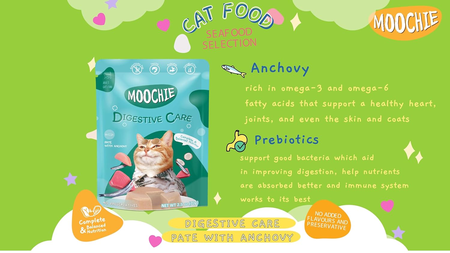 Moochie Wet Food Gravy for Cats - 6 Mix Flavors (85g)