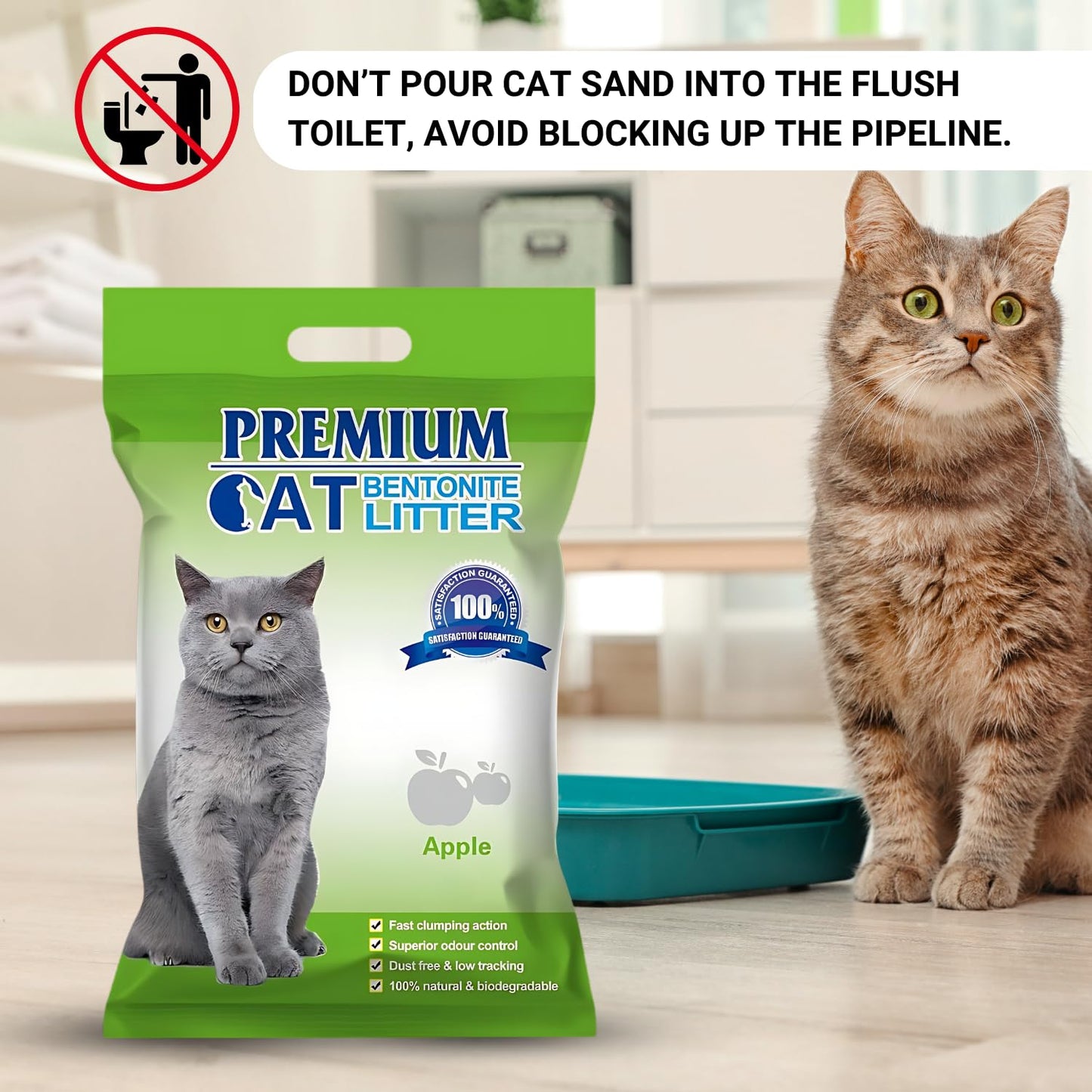 Pets Empire Premium Bentonite Cat Litter Apple Fragrance (5L/4kg)