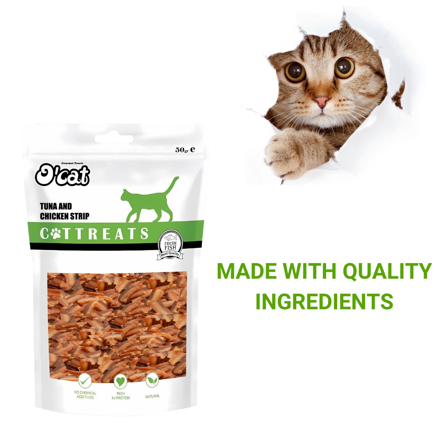 O'cat Dental & Training Cat Treats  (Tuna & Chicken) Pack of 2 x 50g