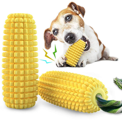 PETS EMPIRE Corn Shape Rubber Teething Chew Toy for Dogs