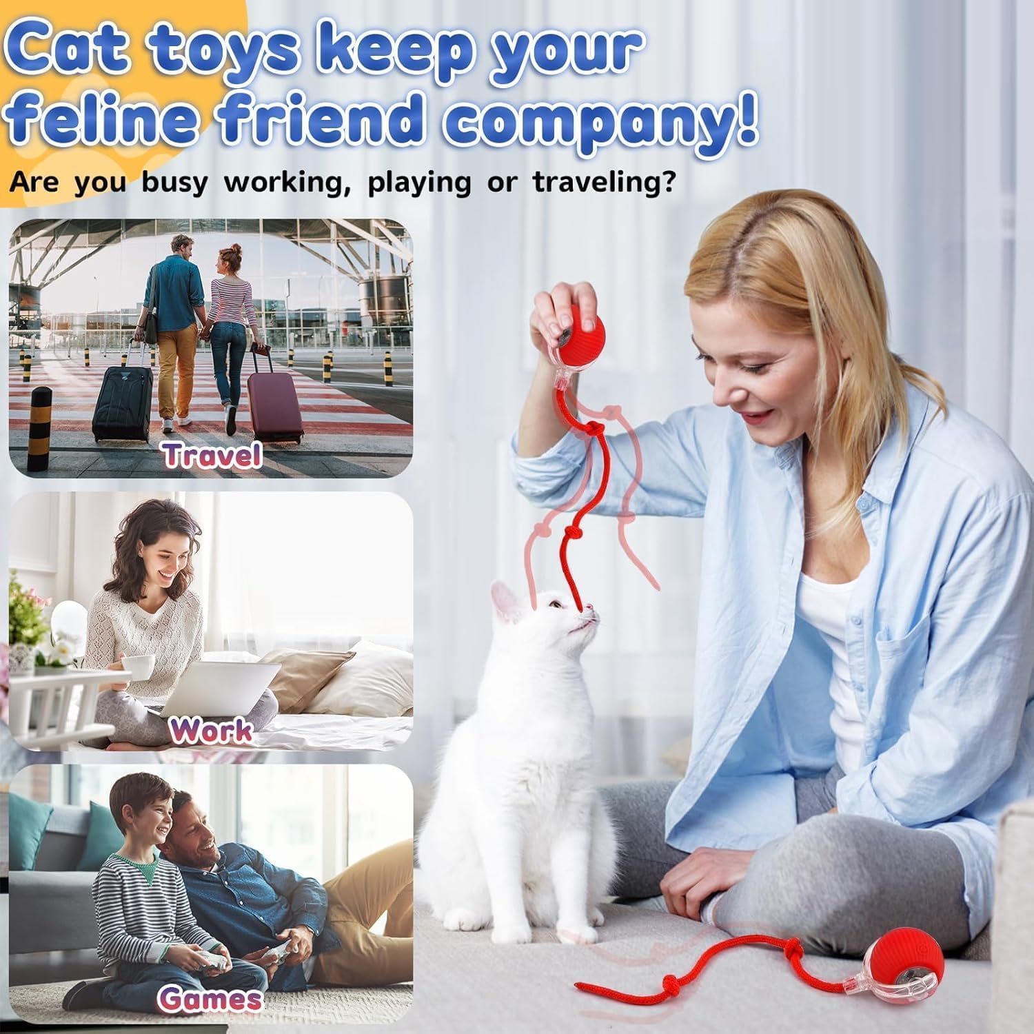 Pets Empire Interactive Smart Self Rolling Ball for Dogs & Cats