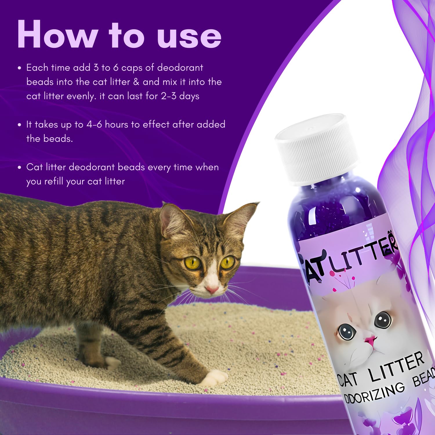 Pets Empire Cat Litter Deodorizing Beads with Lavender Fragrance (Pack of 2)