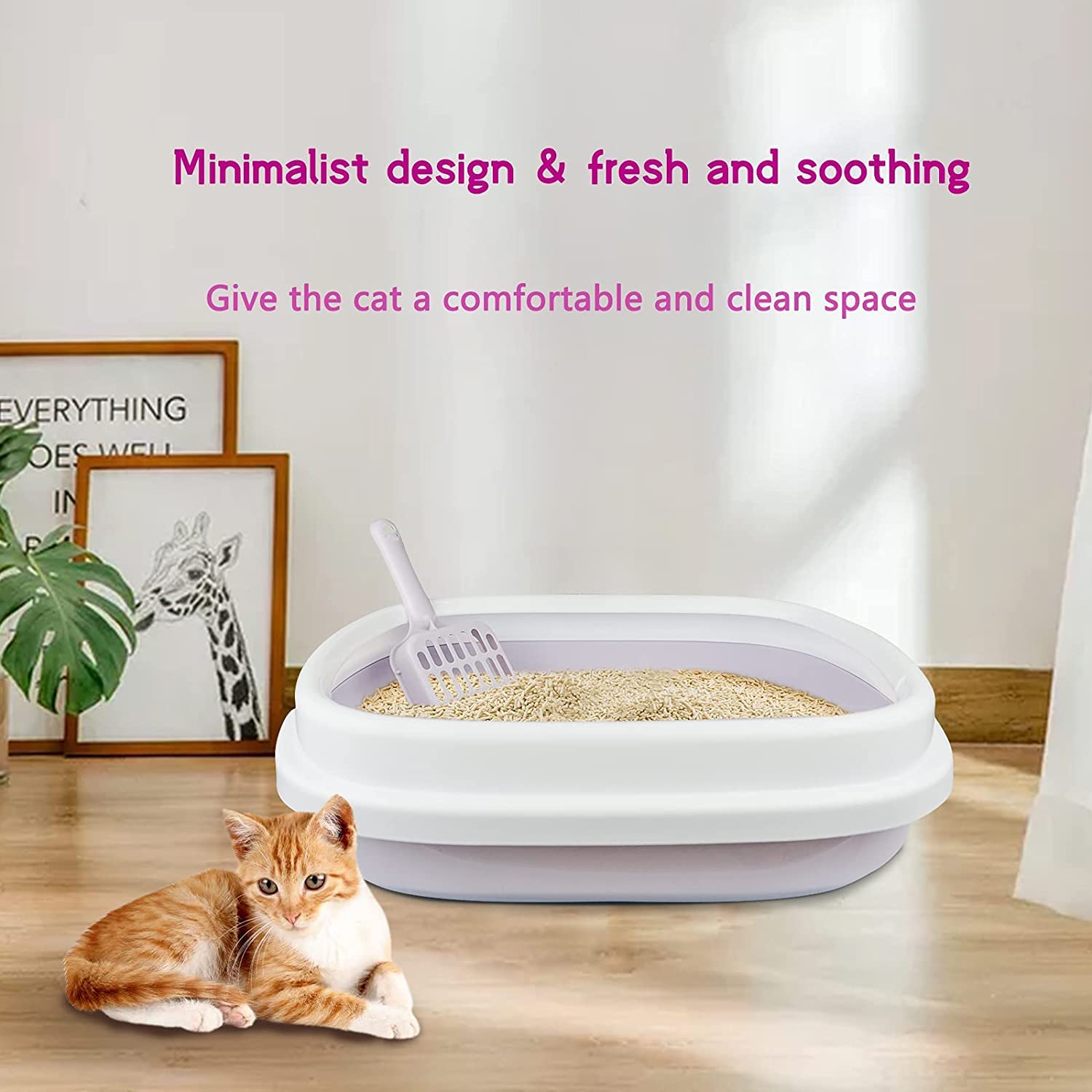 Pets Empire Cat Litter Box Set with Scooper- GREEN