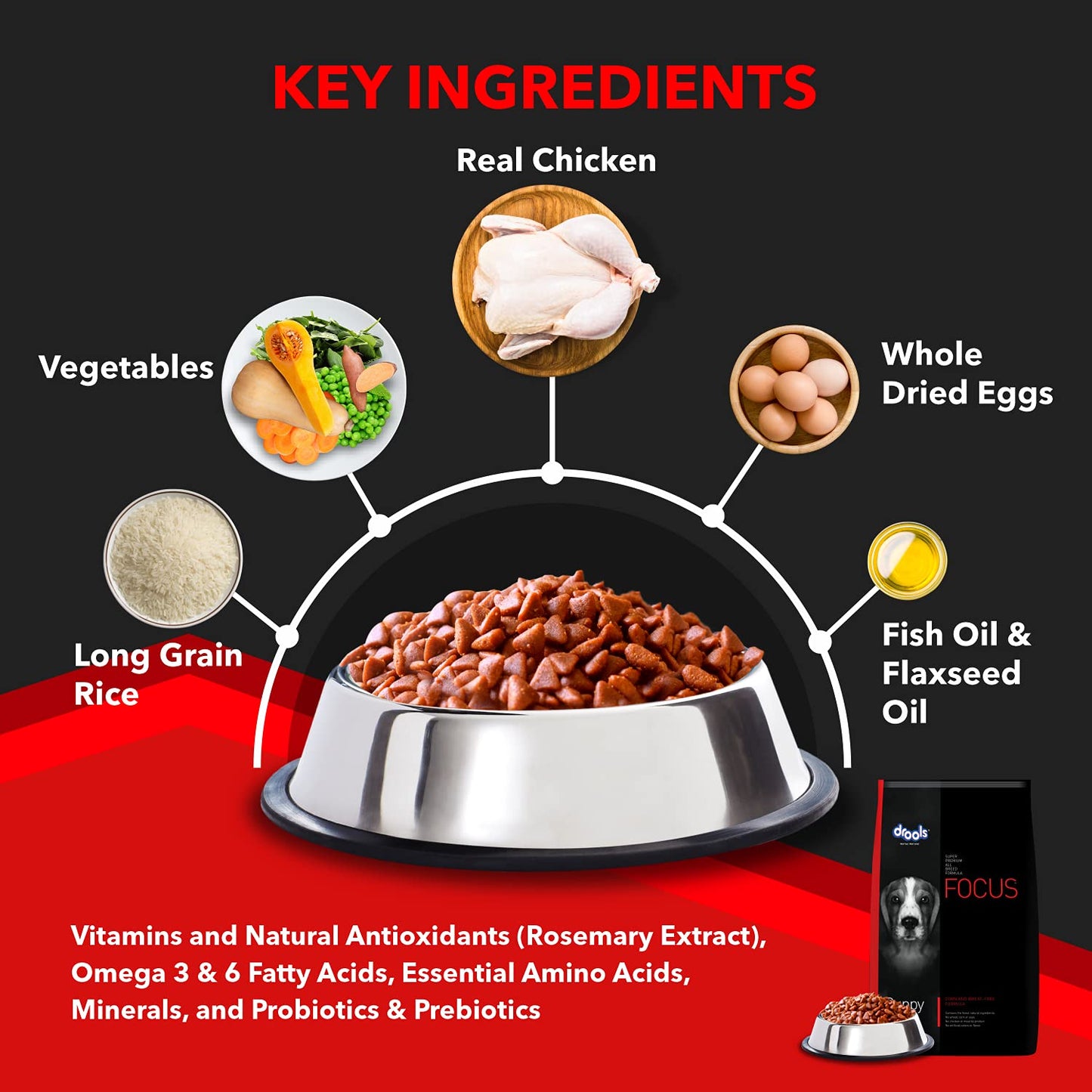 Drools Focus Premium Puppy Dry Dog Food, Chicken Flavor