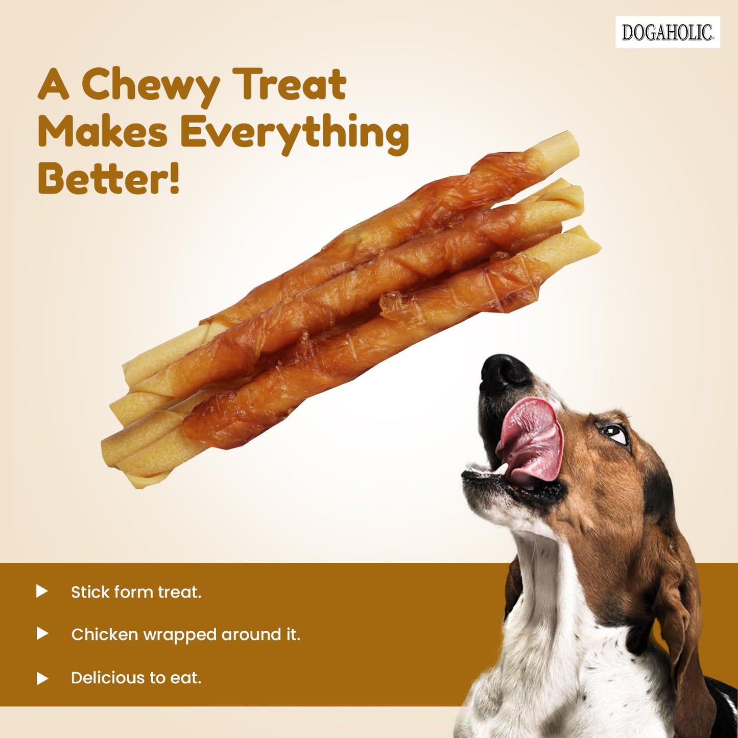 Dogaholic Milky Chew Cheese Chicken Bone Style-150g