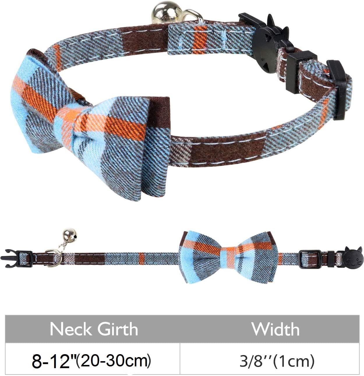 Pets Empire Breakaway Cat Collar with Bow Tie and Bell,  Color May Vary (Pack of 2)