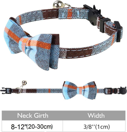 Pets Empire Breakaway Cat Collar with Bow Tie and Bell,  Color May Vary (Pack of 2)