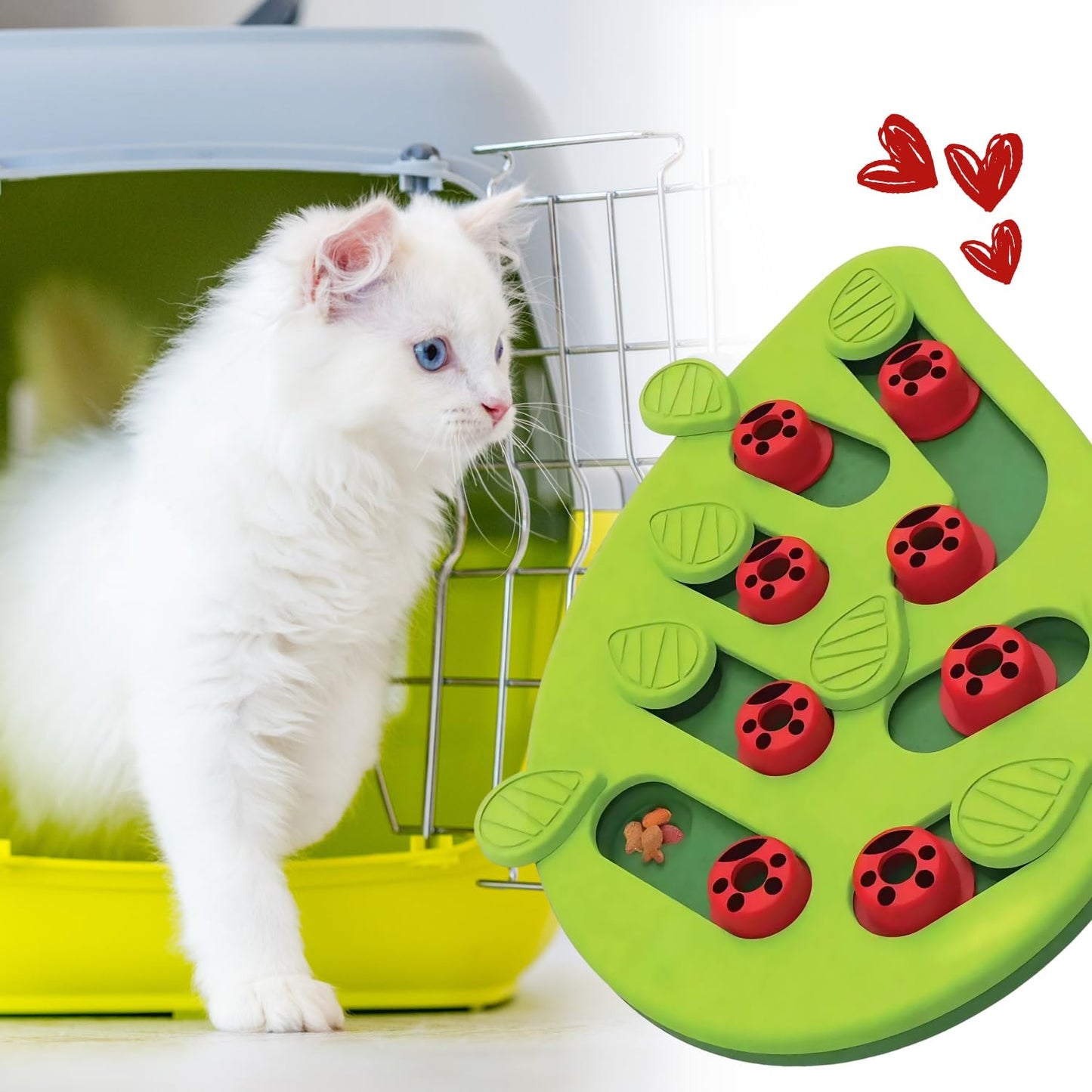 PETS EMPIRE Puzzle Toy with Leaf Design for Dispensing Treats for Dog & Cat