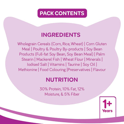 Whiskas Adult (+1 year) Dry Cat Food, Mackerel Flavour