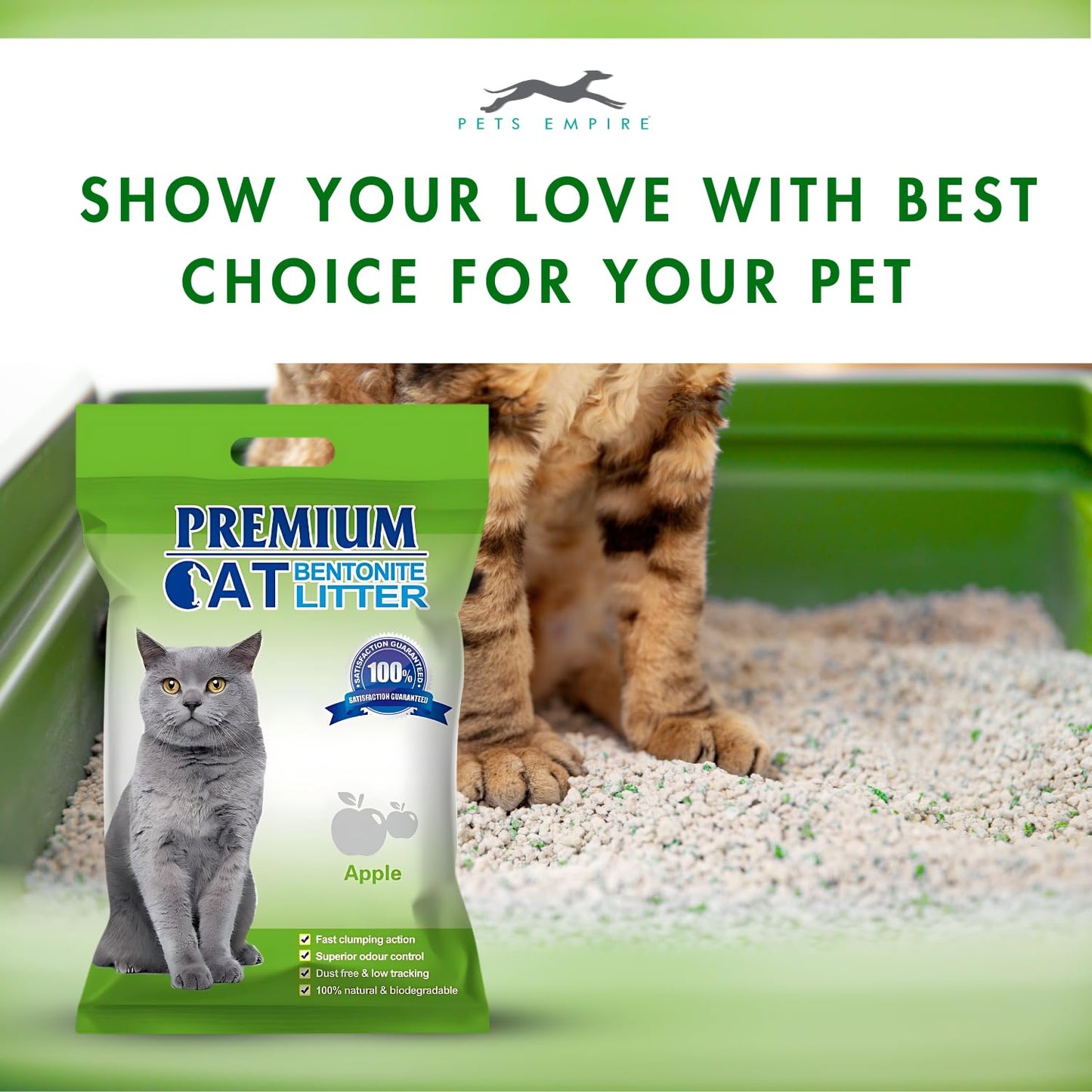 Pets Empire Premium Bentonite Cat Litter Apple Fragrance (5L/4kg)
