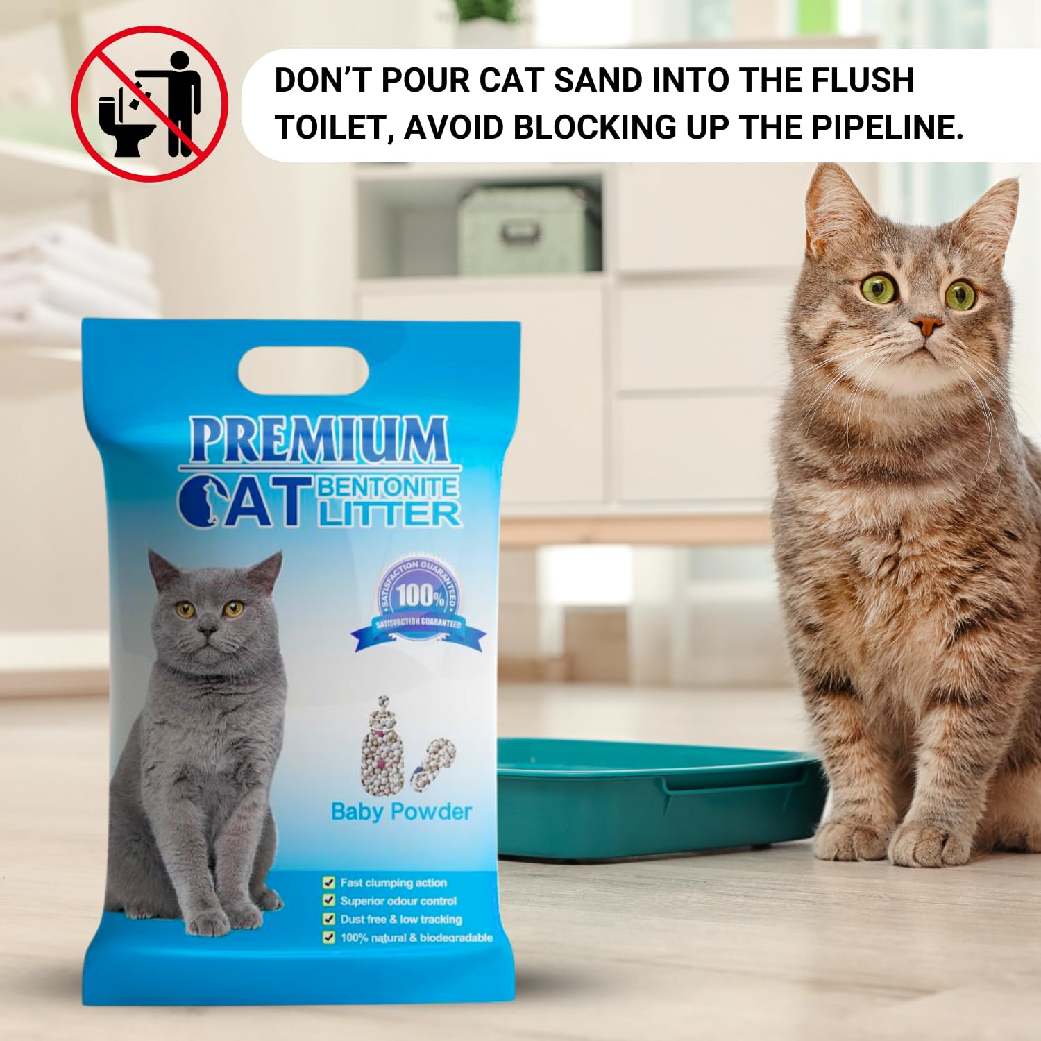 Pets Empire Premium Bentonite Baby Powder Cat Litter (5L/4kg)