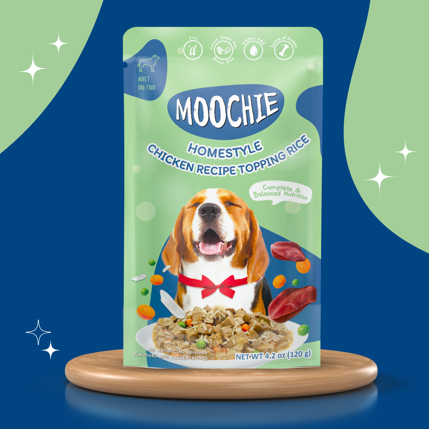 Moochie Chicken Recipe Topping Rice for Dogs – 120g | Healthy HomeStyle Meal