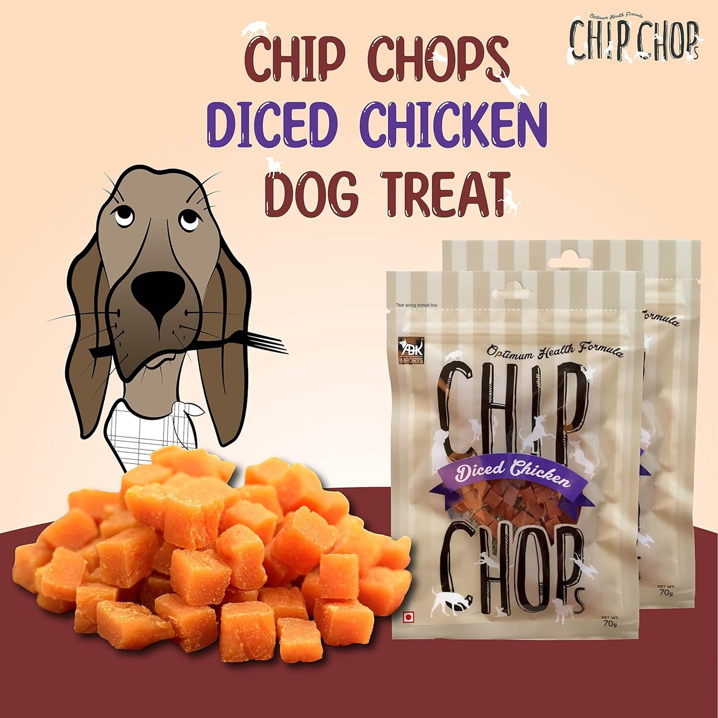 CHIP CHOP DICED CHICKEN DOG TREATS 250g